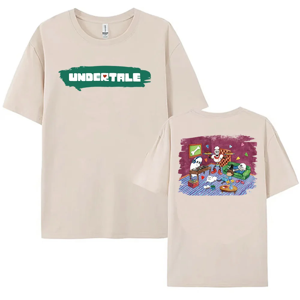 CHITEI DE CHILL تي شيرت لعبة Undertale X SQUARE ENIX تي شيرت قطني بأكمام قصيرة فضفاض تي شيرت رجالي للجنسين ملابس الشارع الشهير ملابس منقوشة