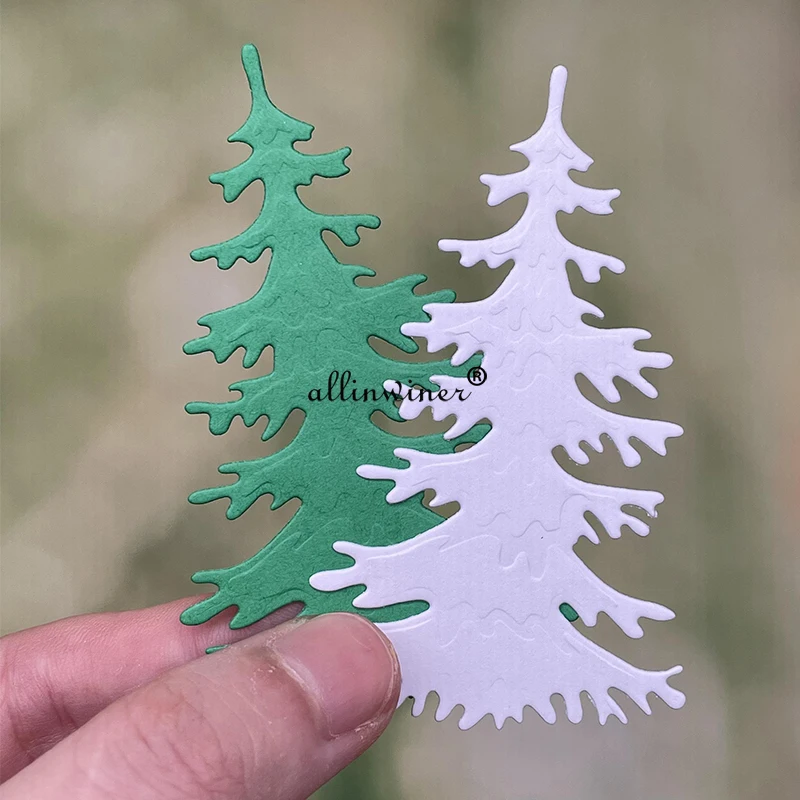 Pohon Natal Dekorasi Logam Pemotong Mati Stensil untuk DIY Buku Tempel Dekoratif Timbul Kerajinan Mati Pemotongan Template