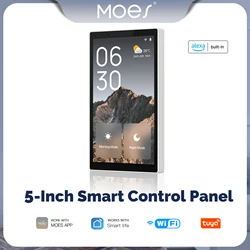 MOES-Smart Touch Screen, Painel de Controle do Centro dos EUA, Controle de Voz, Alexa e ZigBee Gateway, Controle de Cena Integrado, Tuya, WiFi, 5