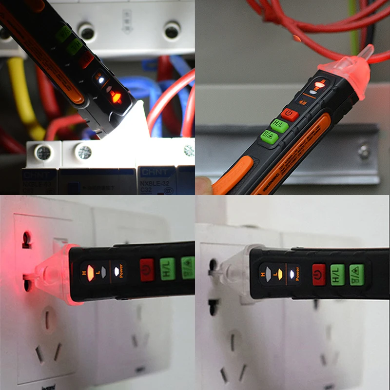 Imagem -06 - sem Contato Detector de Tensão Caneta Elétrica Tester Tensão ac Inteligente Breakpoint Finder 121000v