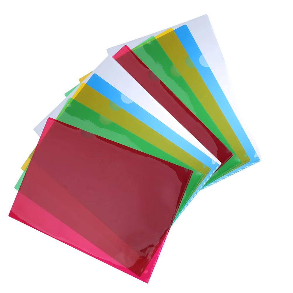 40Pcs L-Shaped Clipboard Plastic Transparent File Holder with Elastic Rope Smooth Edges Round Corners for School Office Medical