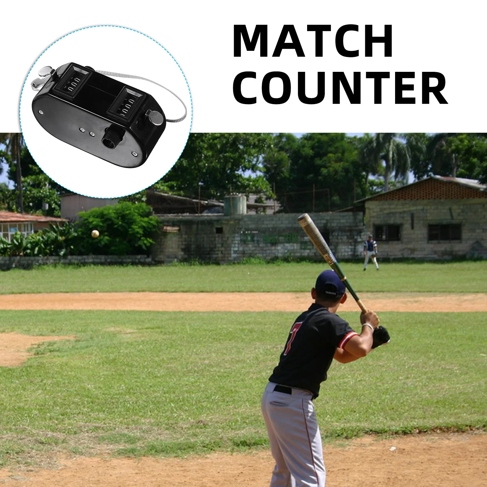 

Black Dual Mechanical Counter Four Digit Display Baseball Pitch Golf Stroke Hand Tally Counter Portable
