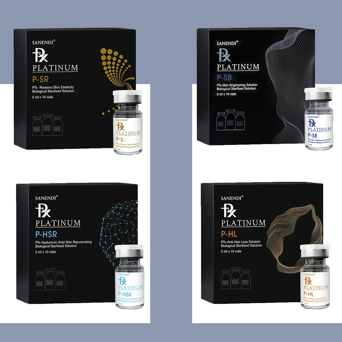 

Sanendi PTX PLATINUM Facial Skin Care Set for Darkened and Dehydrated Skin - Glow Set - Concentrated Serum