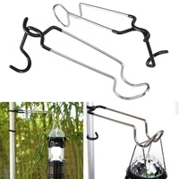 1/2pcs Stainess Steel Hooks,Multifunction Light Stand Holder Clip Portable Tent Pole Lamp Hanger Hunting Fishing Lantern Hanger