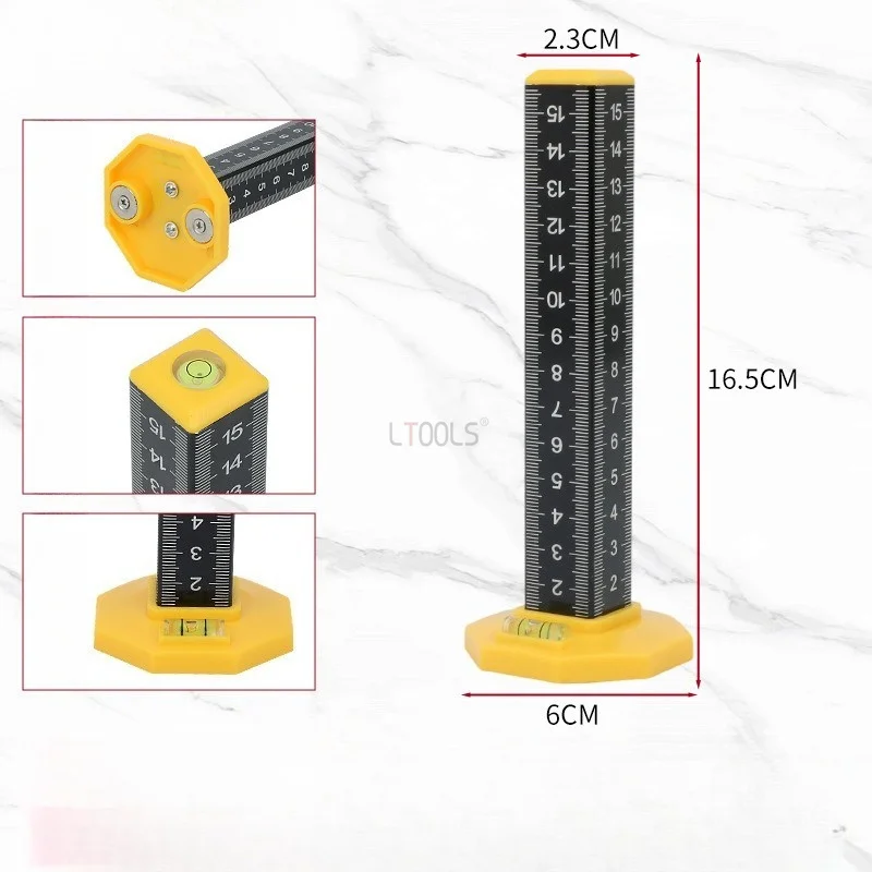 4-Sided Square Equal Height Marking Ruler Magnetic High Precision Laser Grading Tile & Ceiling Level Positioning Gauge Tool view 5