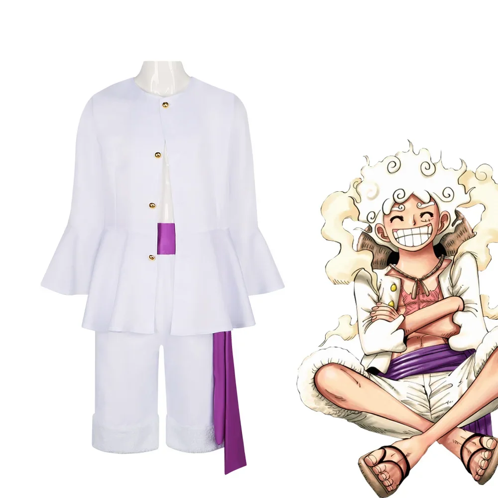 Disfraz de Cosplay de Luffy como Dios del Sol Nika y disfraz de Cosplay del Despertar en el Arco del País de Wano.