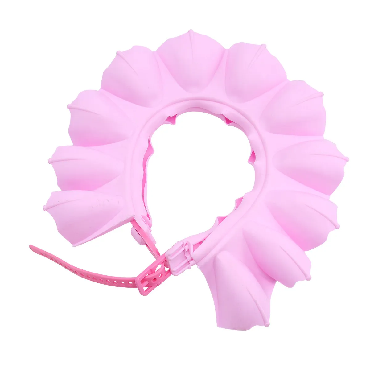 Infant Shower Cap Waterproof Double Seal Design Prevents Water Shampoo Entry to Eyes Ears Adjustable Tpe Baby Bathing Cap Pink