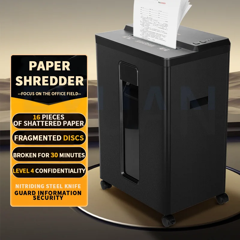 22L Perspective Paper Shredder Office Document Crosscut Shredder High Speed Cutting Machine  Electric Document Crosscut Shredder