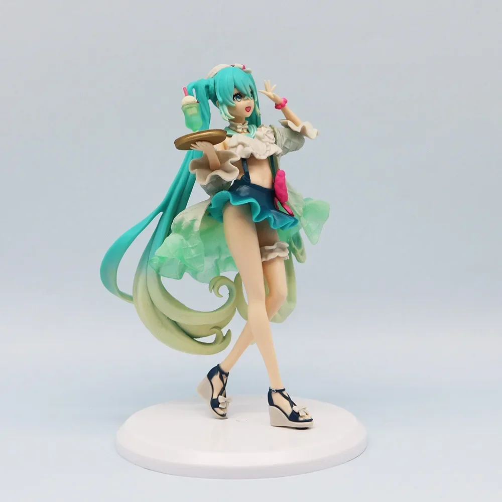 18cm Anime Hatsune Miku Figures Virtual Singer Cream Soda Miku Standing Dessert Series Pretty Girls Doll Model Toys Fans Gifts - view 4
