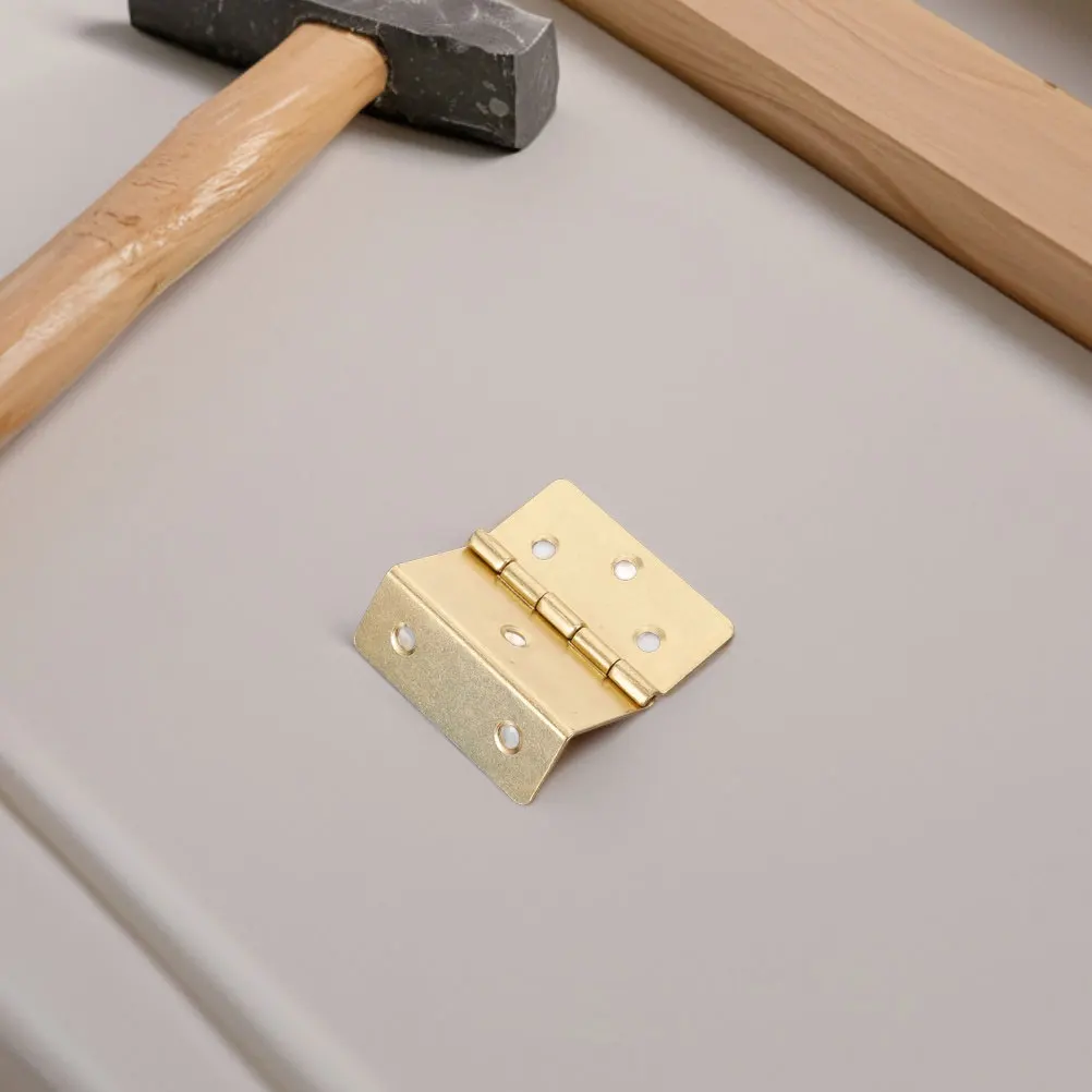 

4 Pcs Retro -fold Hinge Cabinet Hardware Corner Decorative Hinges for Boxes Wardrobe Front Door Iron outside Mount