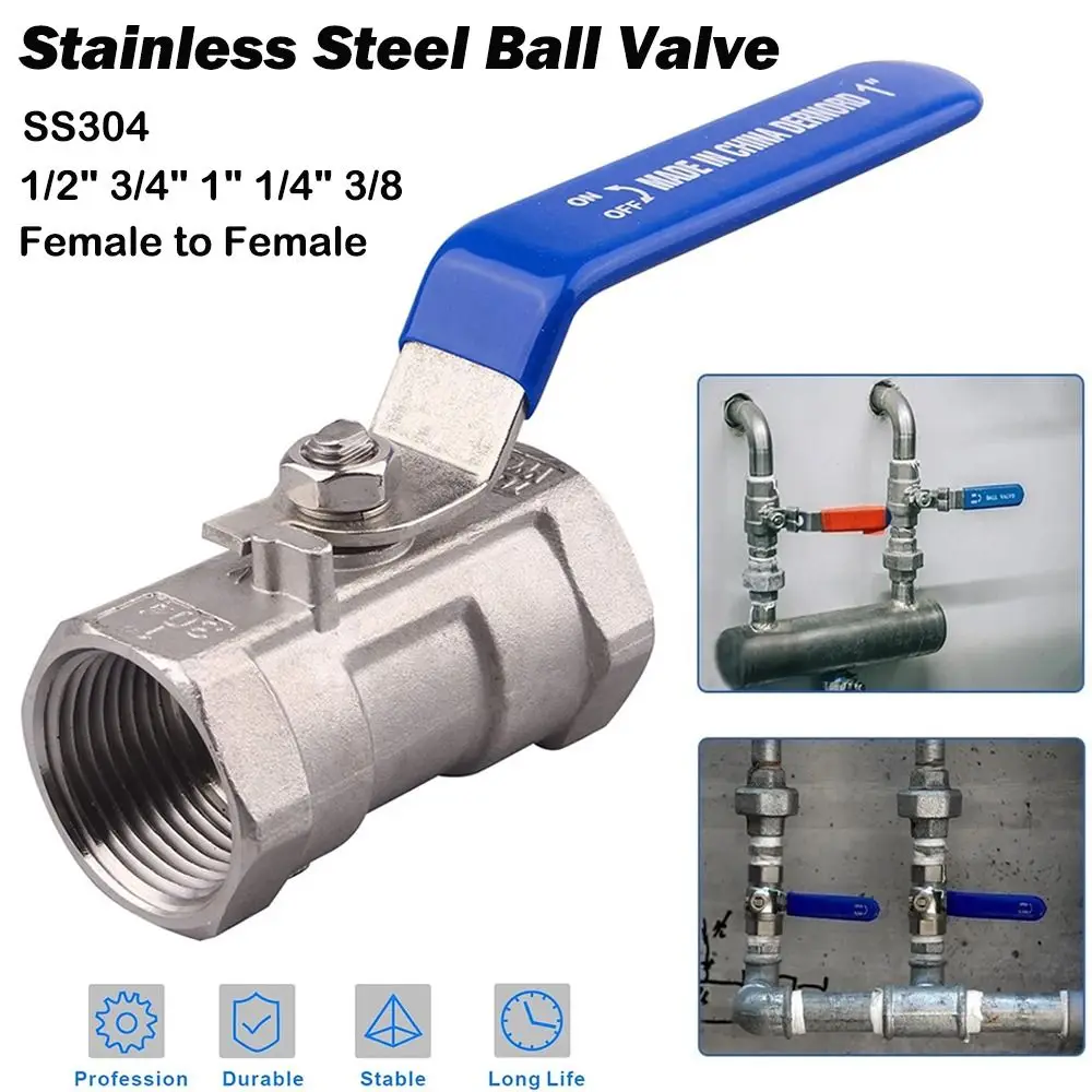 SS304 Stainless Steel Ball Valve 2P 1/2