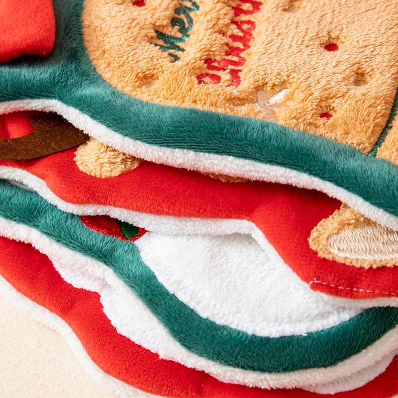 طفل عيد الميلاد مناشف اليد لطيف سانتا كلوز ثلج المرجان الصوف منشفة المناشف للطفل هدية الاطفال الحمام شنقا منديل