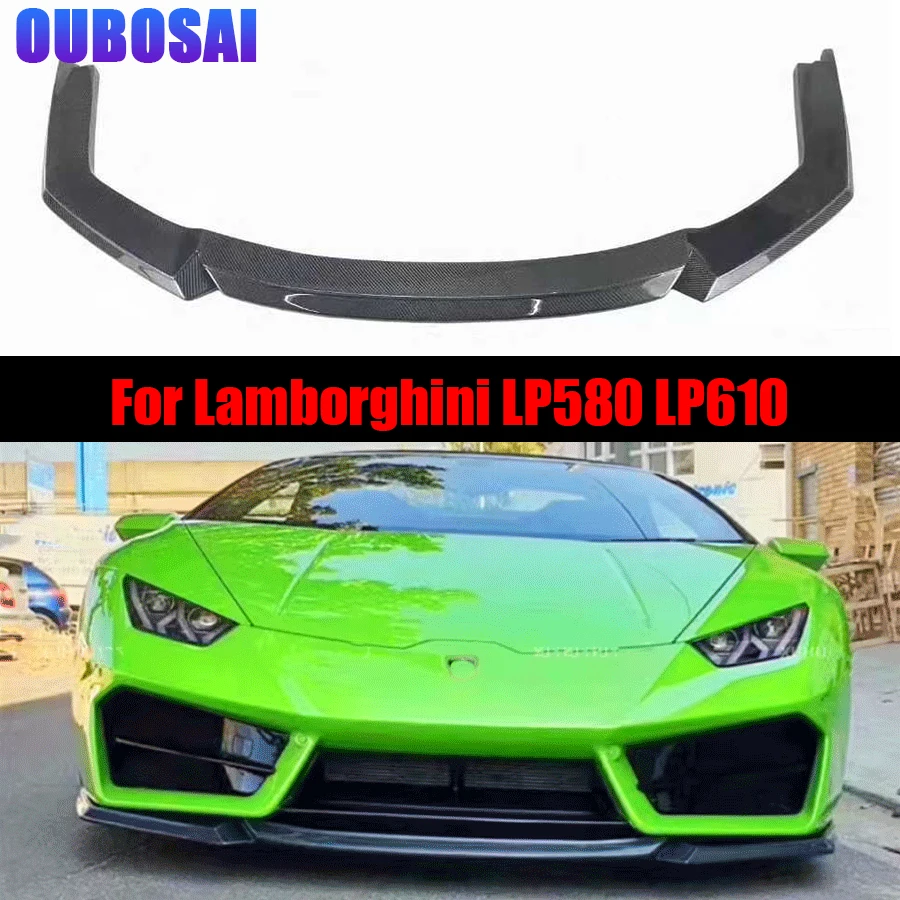Para Lamborghini Huracán LP580 LP610, Labio Delantero de Fibra de Carbono, Labio de Parachoques Delantero, Difusor Delantero, Spoiler Delantero, Kit de Carrocería