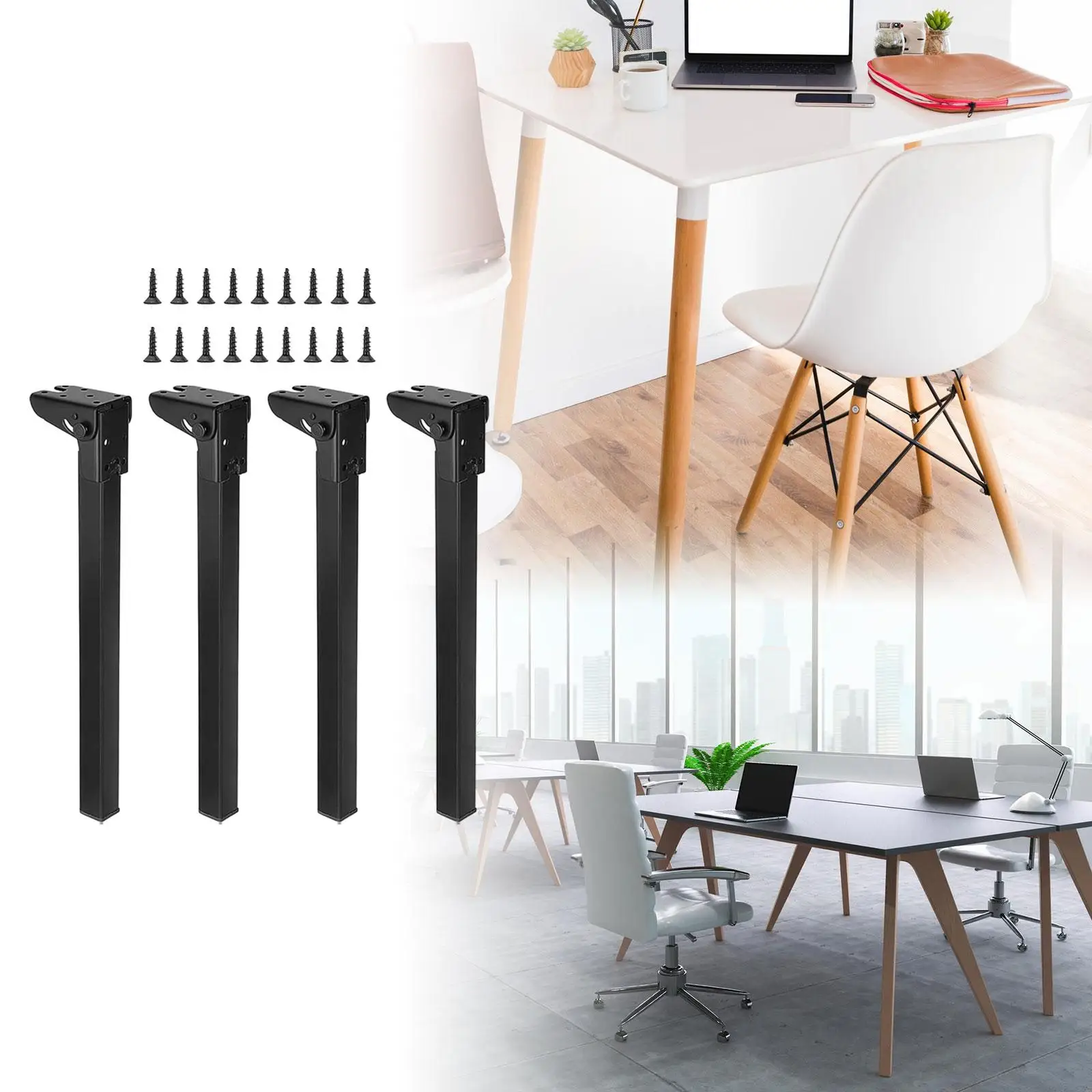 4Pcs Collapsible Table Legs Folding Table Leg Multifunction Portable Stable for Desk Tables Night Stands Office Bench