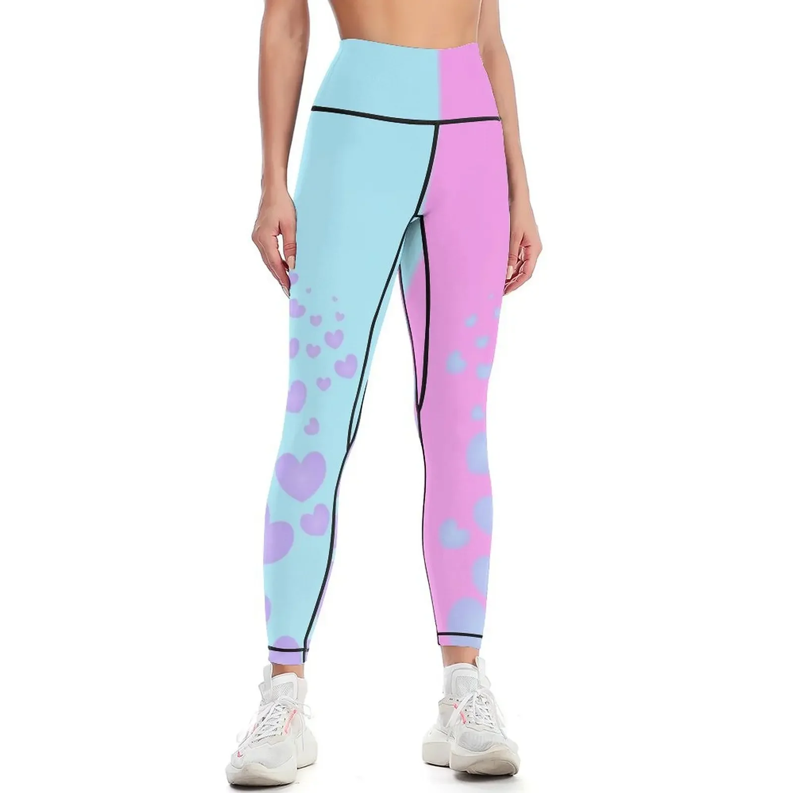 

Pastel Goth Duo Colour Leggings sportswear gym Sportswear woman gym sport set Women's high waist Womens Leggings
