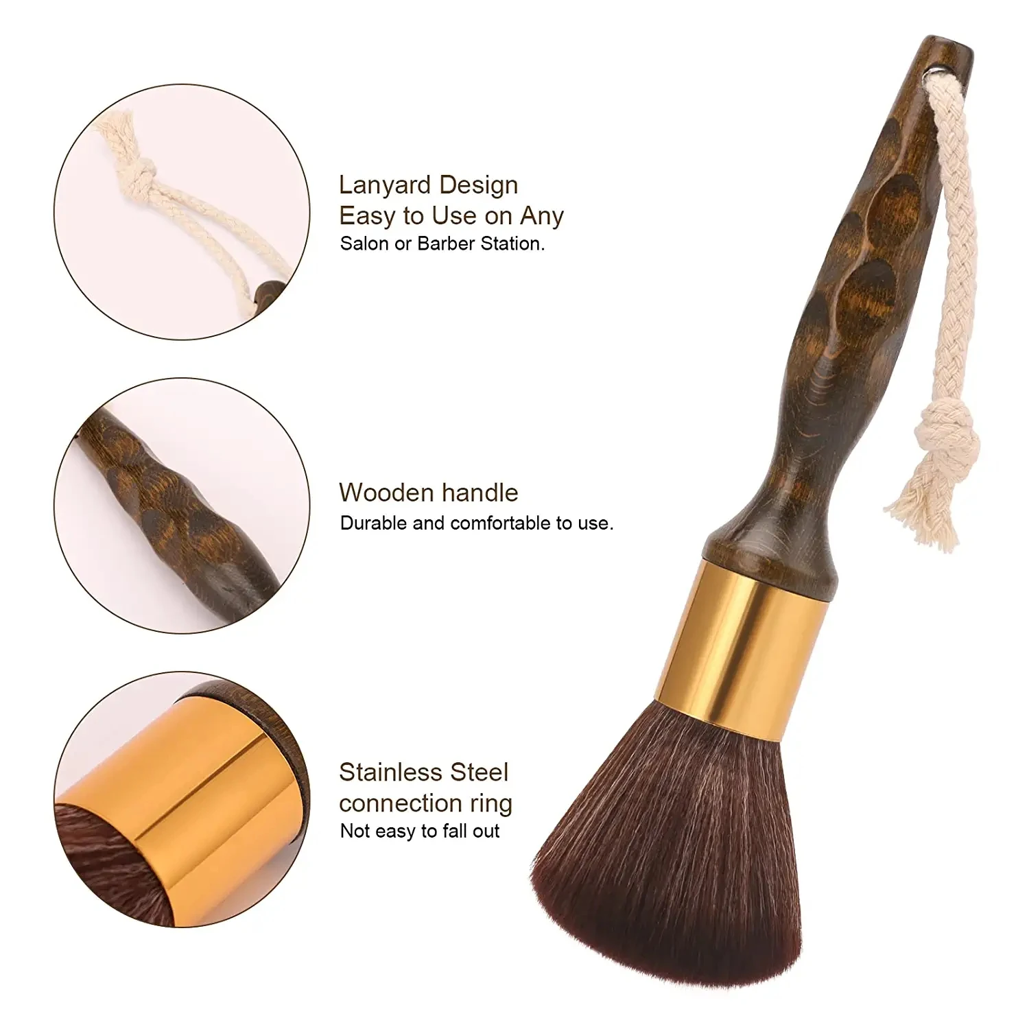 Barber Haircut Brush Wood Neck Duster Hair Cutting Salon Hairdressing Cleaning Shaving Stylist Sweep Bristle Brush