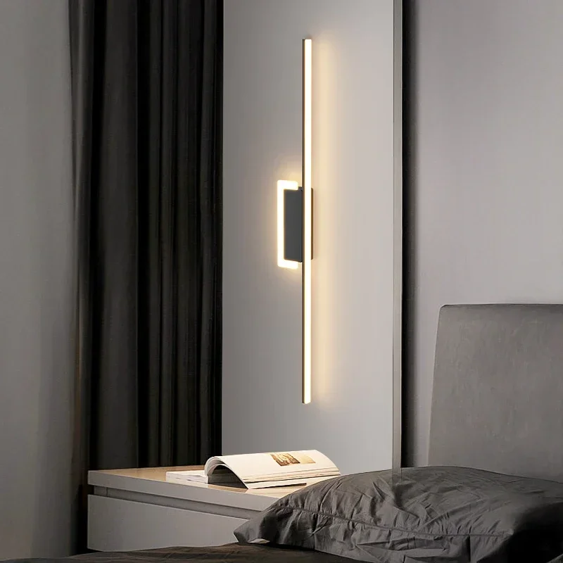 Lámpara Led de pared de línea larga para sala de estar, luces de pasillo, escalera, accesorio de Interior para decoración del hogar, nuevo diseño de curva Simple