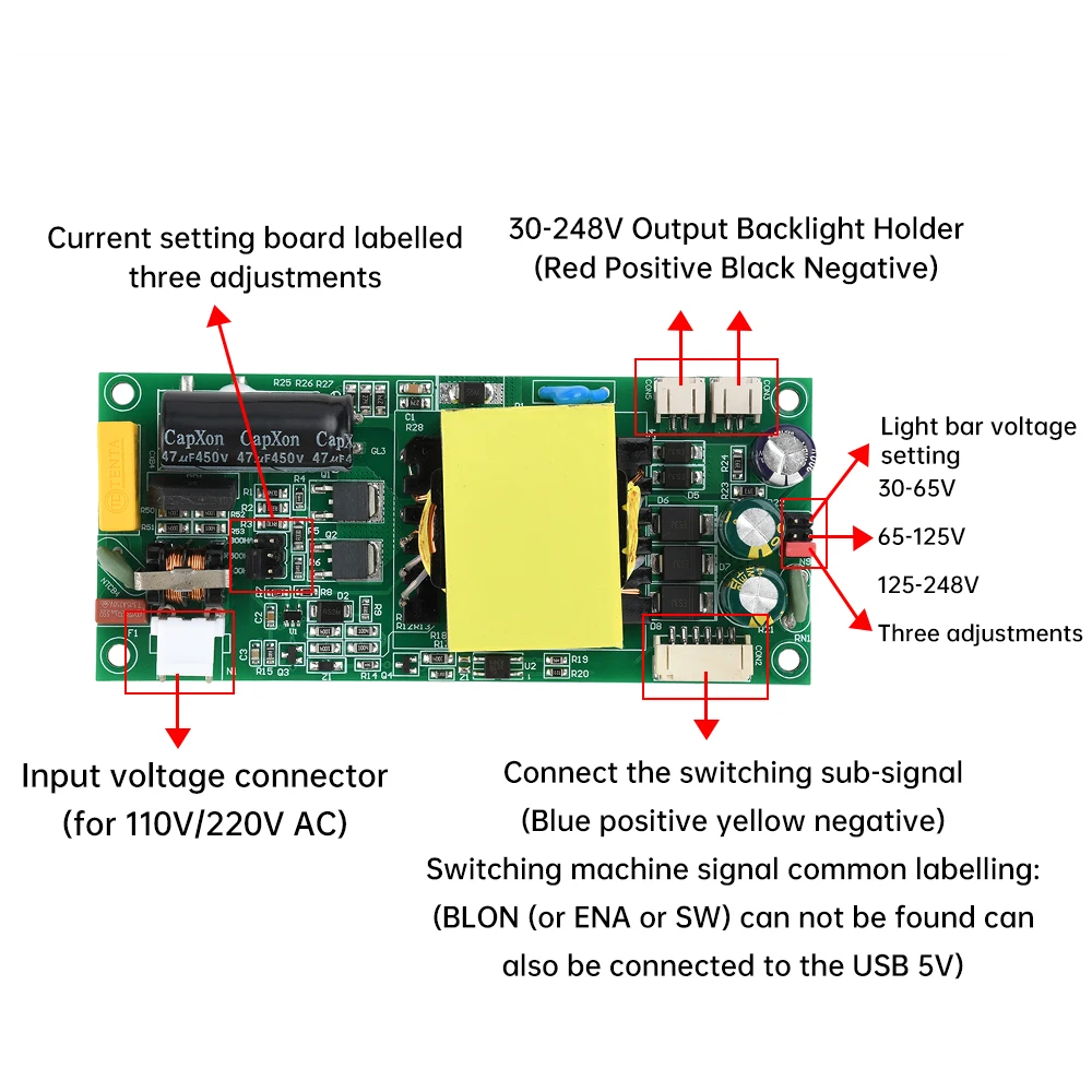 42-70 Inch Universal LED LCD TV Backlight Constant Current Driver Board Module AC110V-220V DC300-380V to 30-248V Inverter