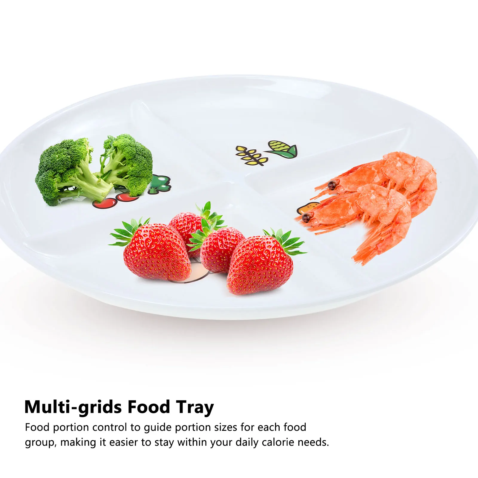 

Melamine 4 Grids Food Tray Home Breakfast Plate Safe Long lasting Use Hotel Home Compact Non slip Bottom Western Food