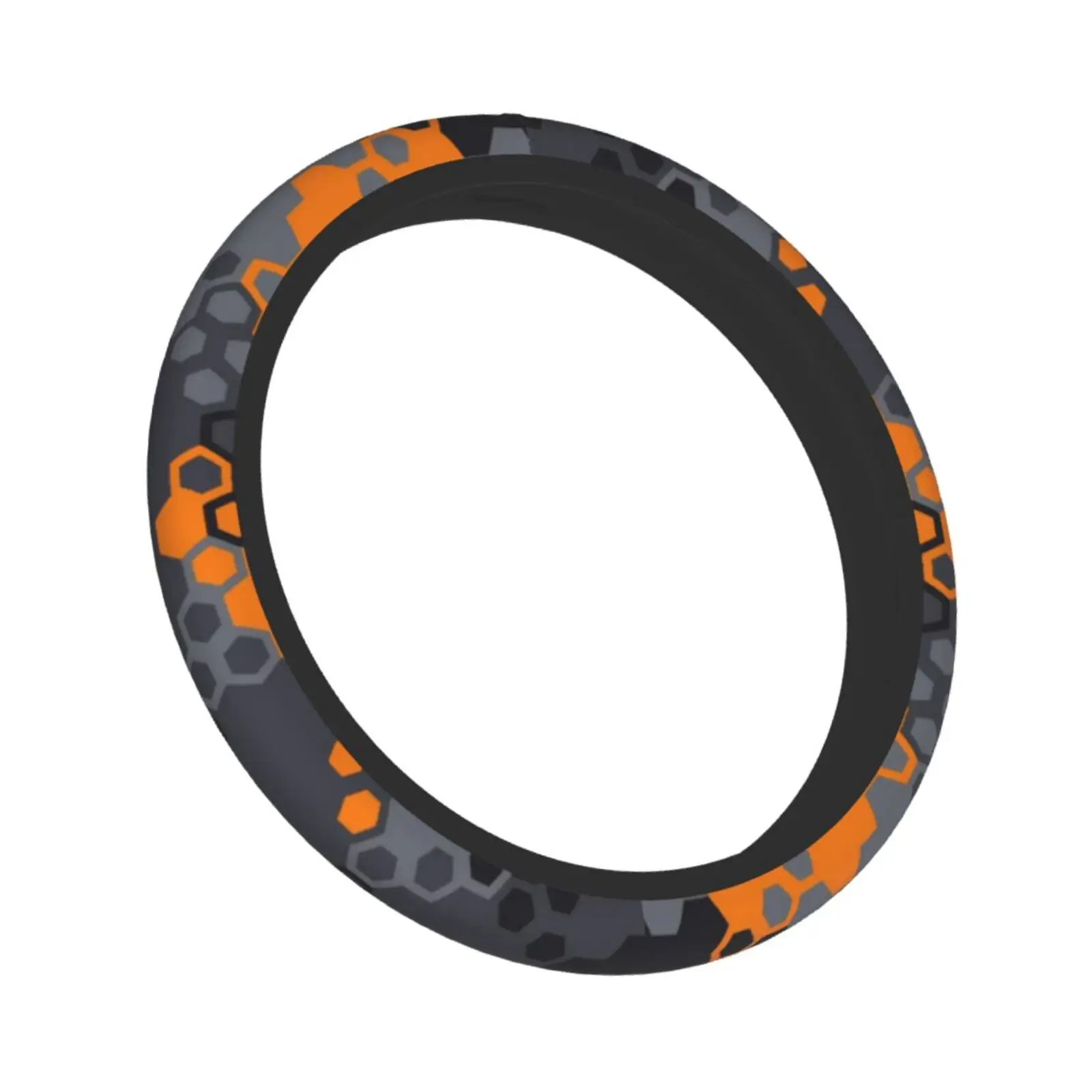 Orange Camouflage Camo Abstract Art Print Car Steering Wheel Cover 37-38 Anti-slip Colorful Auto Decoration Car Accessories - view 2