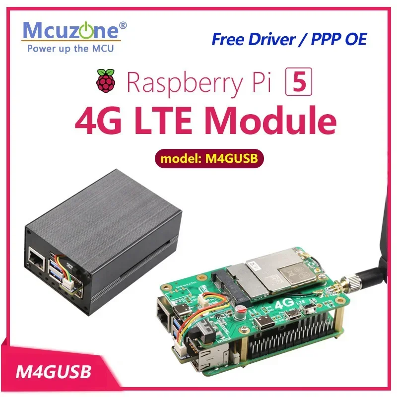 

(Модель: M4GUSB) Raspberry Pi 5_4G LTE модуль без драйвера, RPi OS,ubuntu