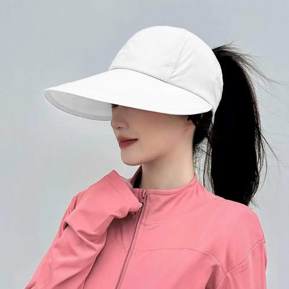 Wide Brim Sun Hat Wide Brim Summer Sun Hat for Women Uv Protection Beach Cap Arc Shape Face Outdoor Travel Sunshade Empty Top