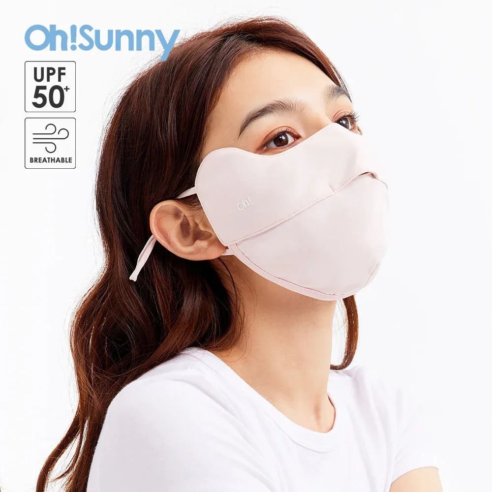 OhSunny New Face Masks Summer Outdoor Anti-UV Sun Protection Quick Dry Open Nose Breathable Cooling Fabric Solid Shield