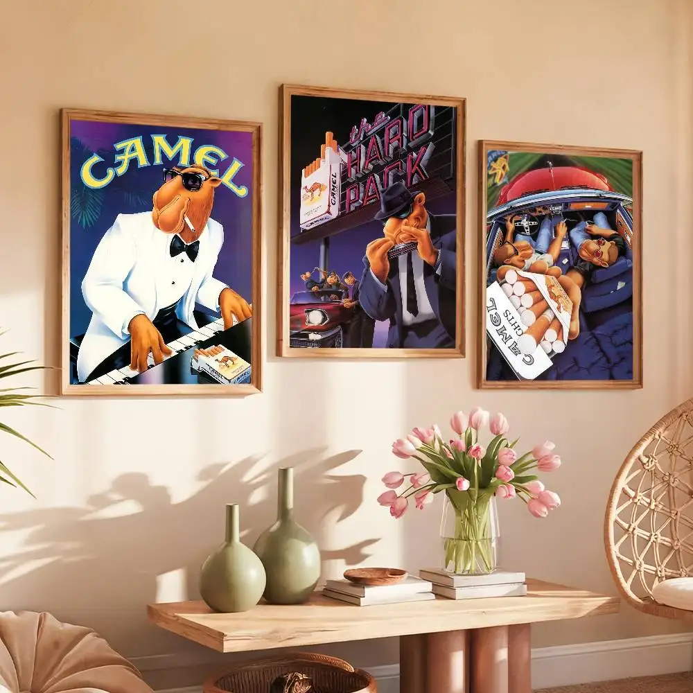 Fashion C-Cigarettes Joe Camel Poster Paintings Self Adhesive Prints Home Bedroom Living Room Decor Vintage Gift