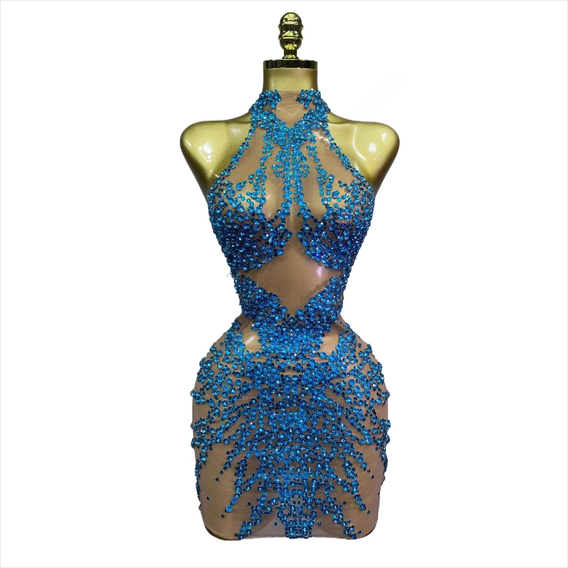 

Сексуальный боди с длинными рукавами и кристаллами, сетчатый облегающий комбинезон для танцев на пилоне, женский костюм для сценических выступлений, для вечеринок и клубов