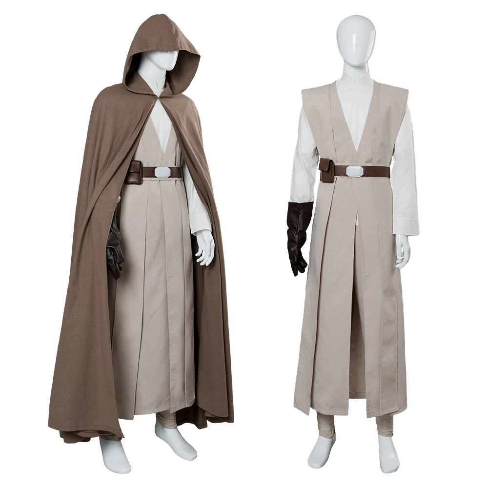 Luke Skywalker Cosplay Costume Robe Top Pants Dress Halloween Top Pants Carnival Costume For Adult Men