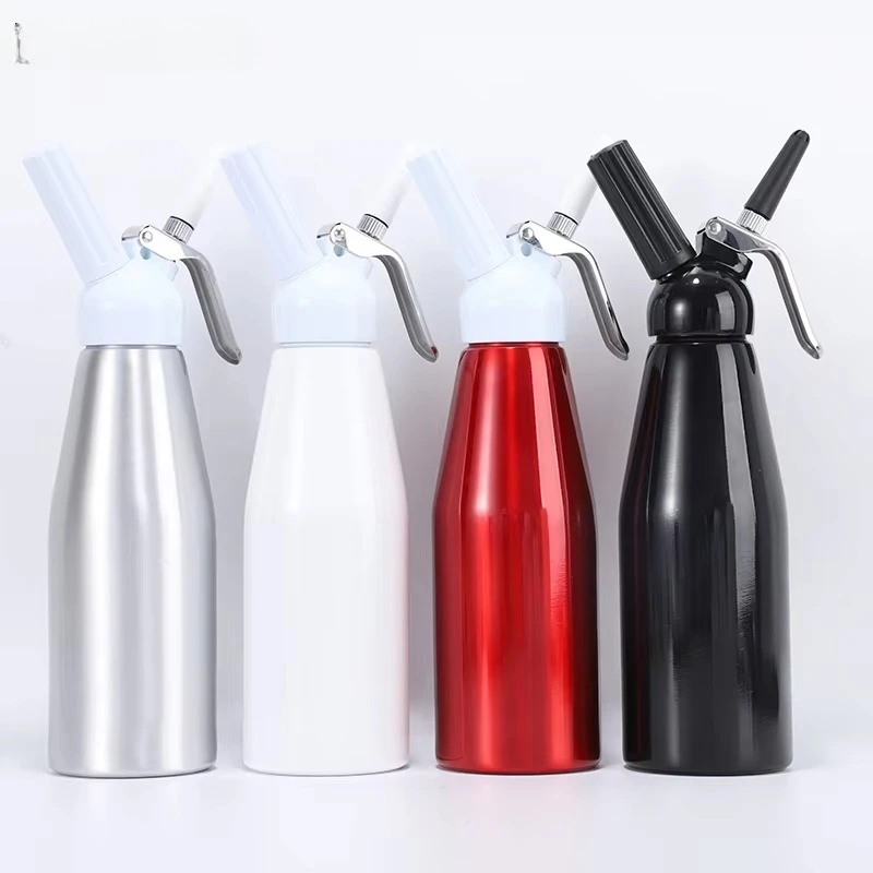 

250ml 500ml Aluminum Whipped Cream Dispenser Plastic Cover Cream Whipper Dessert Restaurant Tools