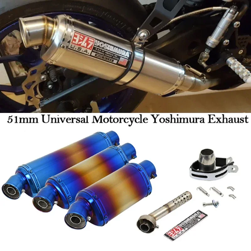 

51MM Universal Motorcycle Yoshimura Exhaust Muffler DB Killer Escape Pipe Motorbike 100cc-1000cc ATV GP Scooter For NMAX PCX 125