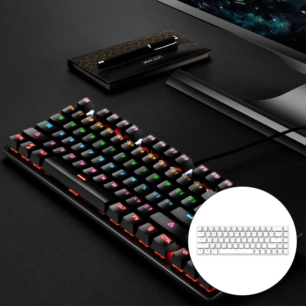 

1Pcs Mechanical Keyboard Rk855 Dual-Mode 68-Key White Portable Office Game Keyboard Compatible with Multiple Devices