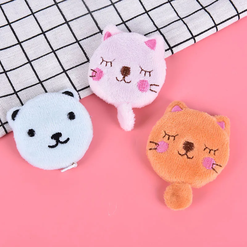 Cloth Making Tapes Cute Cartoon Plush Animals Shape 150cm 60 Inch Sewing Tool Measure Ruler Retractable Tape