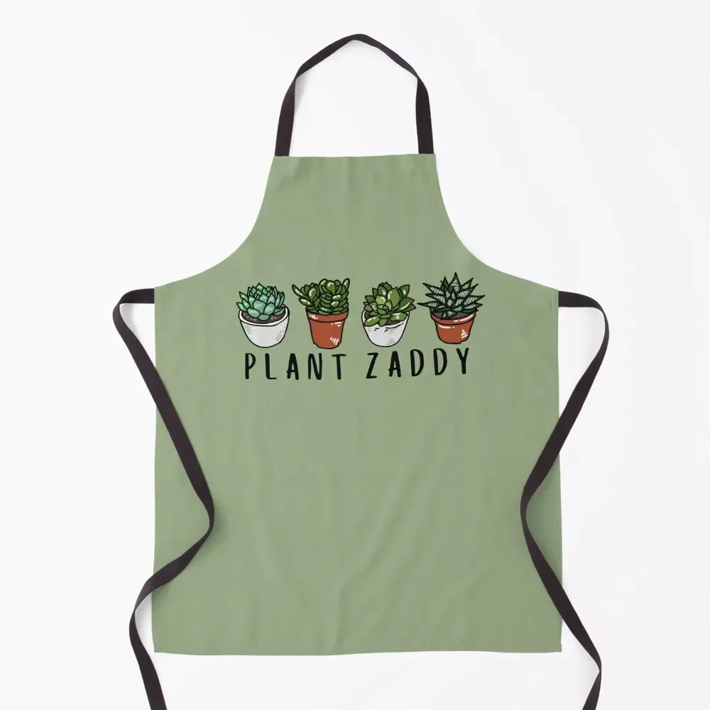 

Plant Zaddy - black text Apron For Hairdresser For Nail Stylist Apron