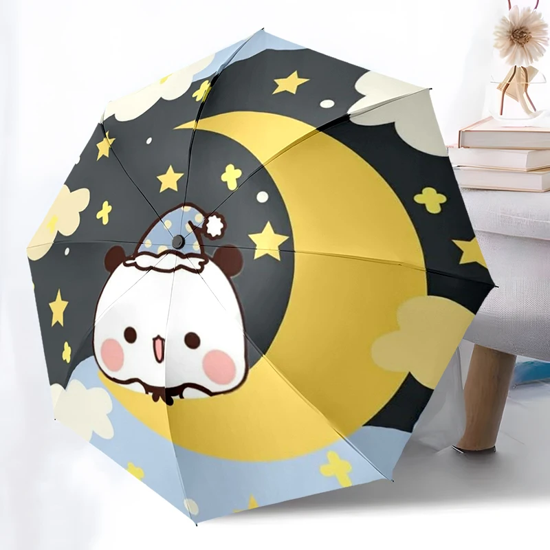 

Милый мультяшный зонт-бубу, портативный зонт с железной рамой из 8 ребра, идеально подходит для путешествий на свежем воздухе, доступа к дому, подарок на день рождения и Рождество