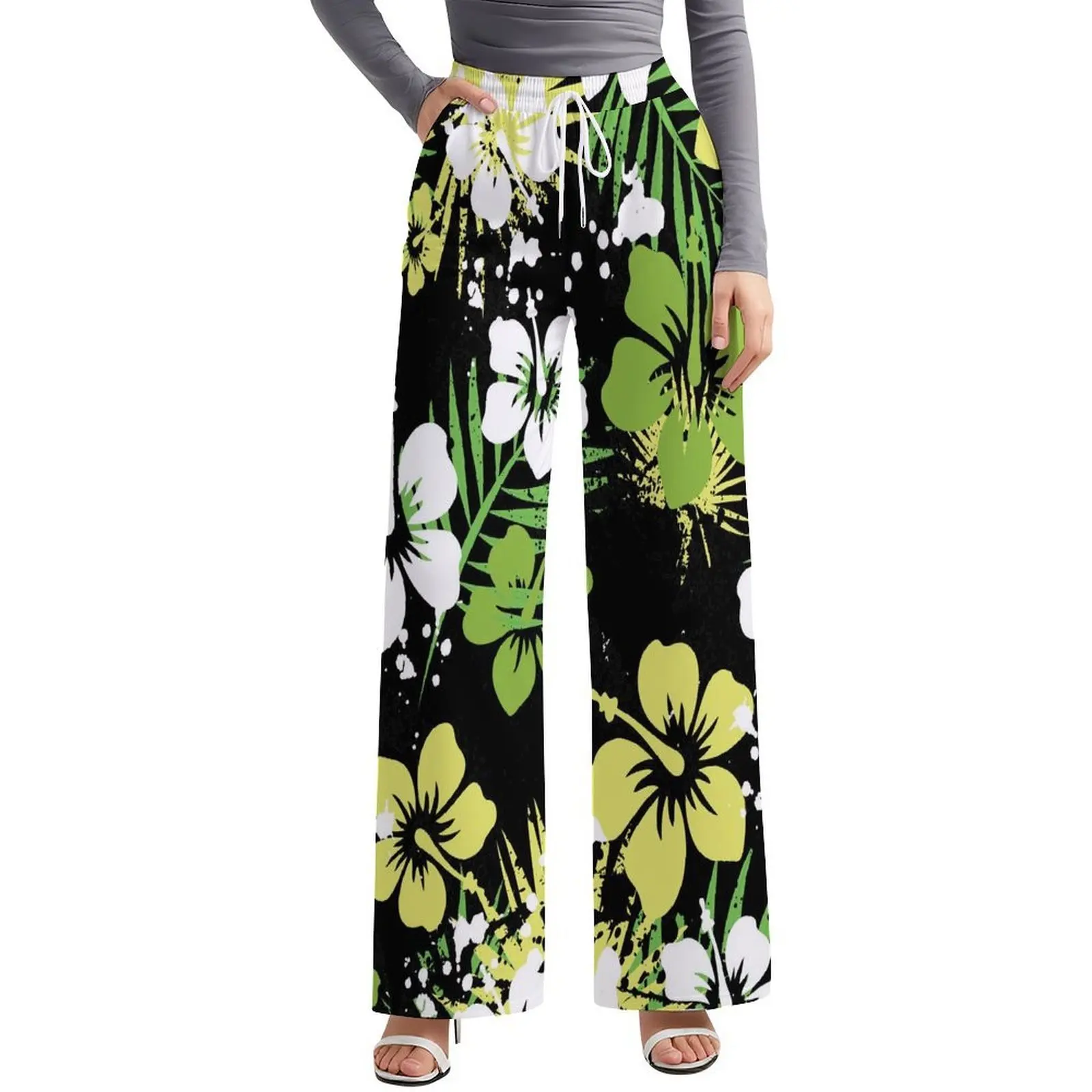 맞춤 제작 및 도매 폴리네시아 캐주얼 바지 사모아 피지 하와이안 아일랜드 민족 디자인 여성 와이드 팬츠