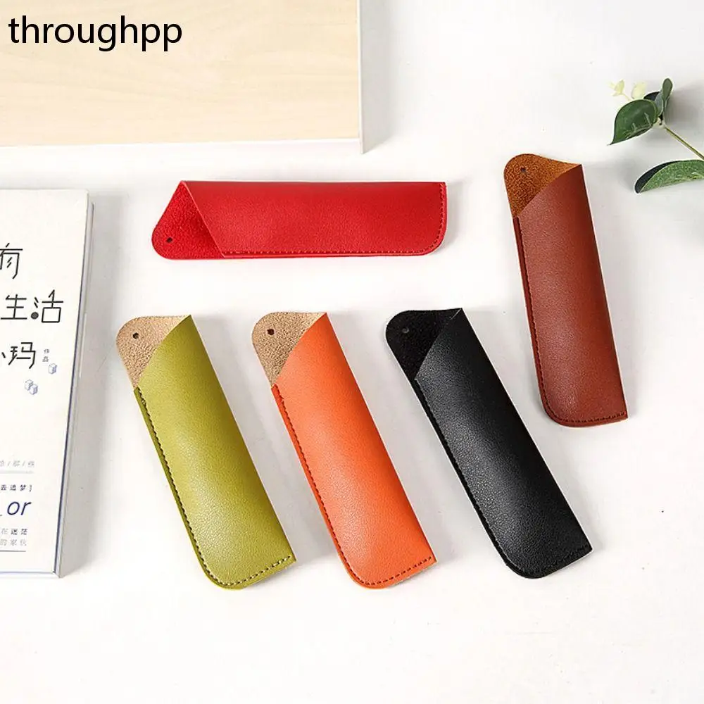 Vintage Soft Pen Protective Bag PU Leather Pen Protection Cover Stationery