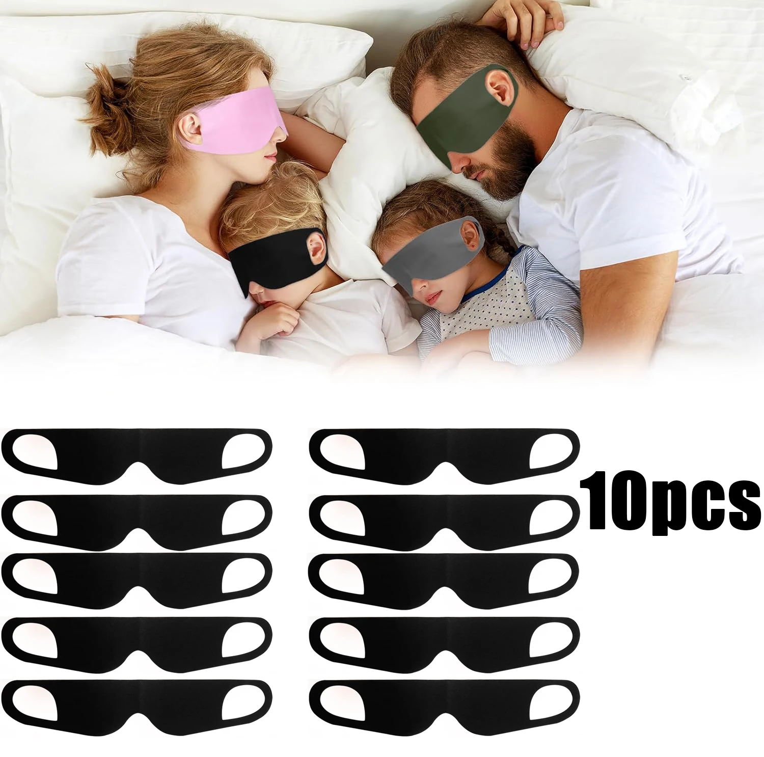 Zero Pressure Sleep Mask - Lightweight Breathable Blockout Eye Mask for Sleeping   Suitable for office trips, lunch breaks/10pcs
