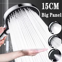 15CM Big Panel High Pressure Shower Head With Filter 3 Modes Large Flow Spray Nozzle Rainfall Shower Faucet Bathroom Accessories