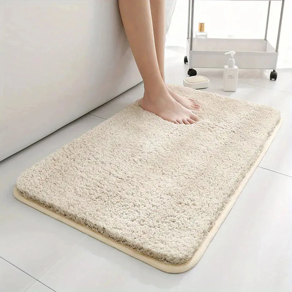 

Water absorbtion anti slip bathroom mat thickened bathroom carpet long hair carpet machine washable durable toilet mat