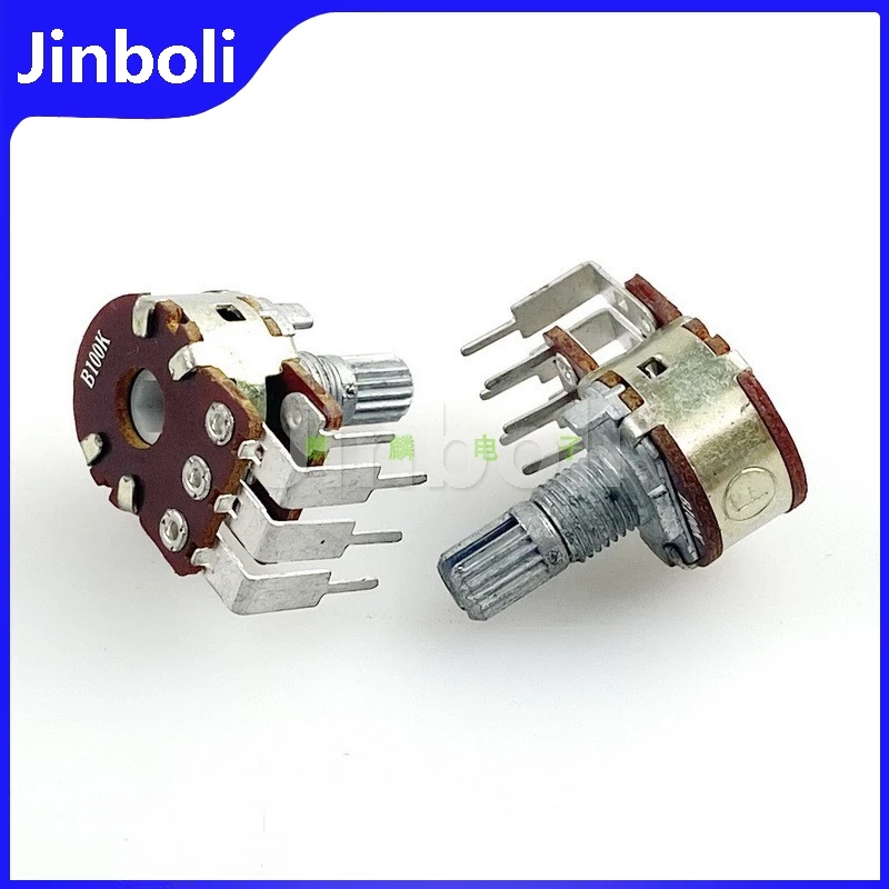 2PCS 16 Type B100K 6Pins Double Inner Bent Leg Speaker Amplifier Audio Treble And Bass Volume Potentiometer