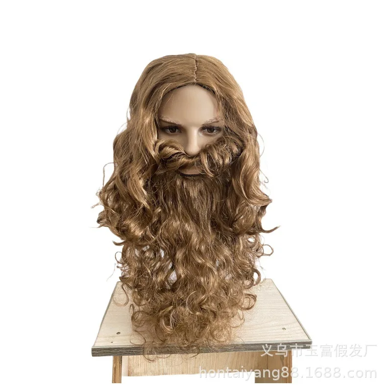 45 センチメートルサンタひげヘアセット高品質レーヨン純白かつら偽ひげコスプレウィッグハロウィンウィッグカスタマイズ可能な色