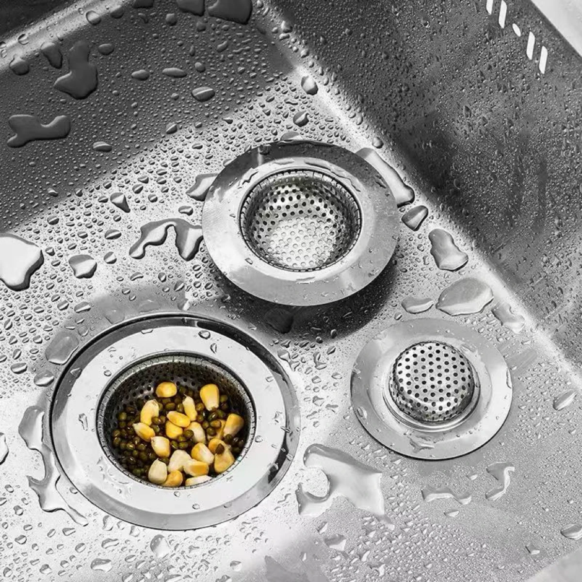 Stainless Steel Sink Filter Mesh Shower Floor Drain Hair Catcher Stopper Food Slag Drainer for Kitchen Bathroom Accessories