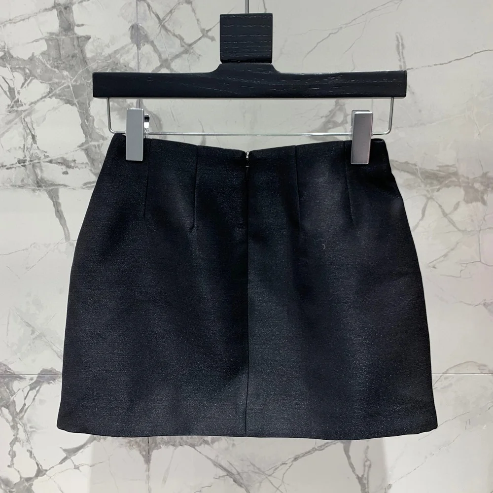 traf 2024 woman Short Skirt Satin Decal Casual High waisted Mini Skirt y2k Clothes New Fashion High Quality skirt bra