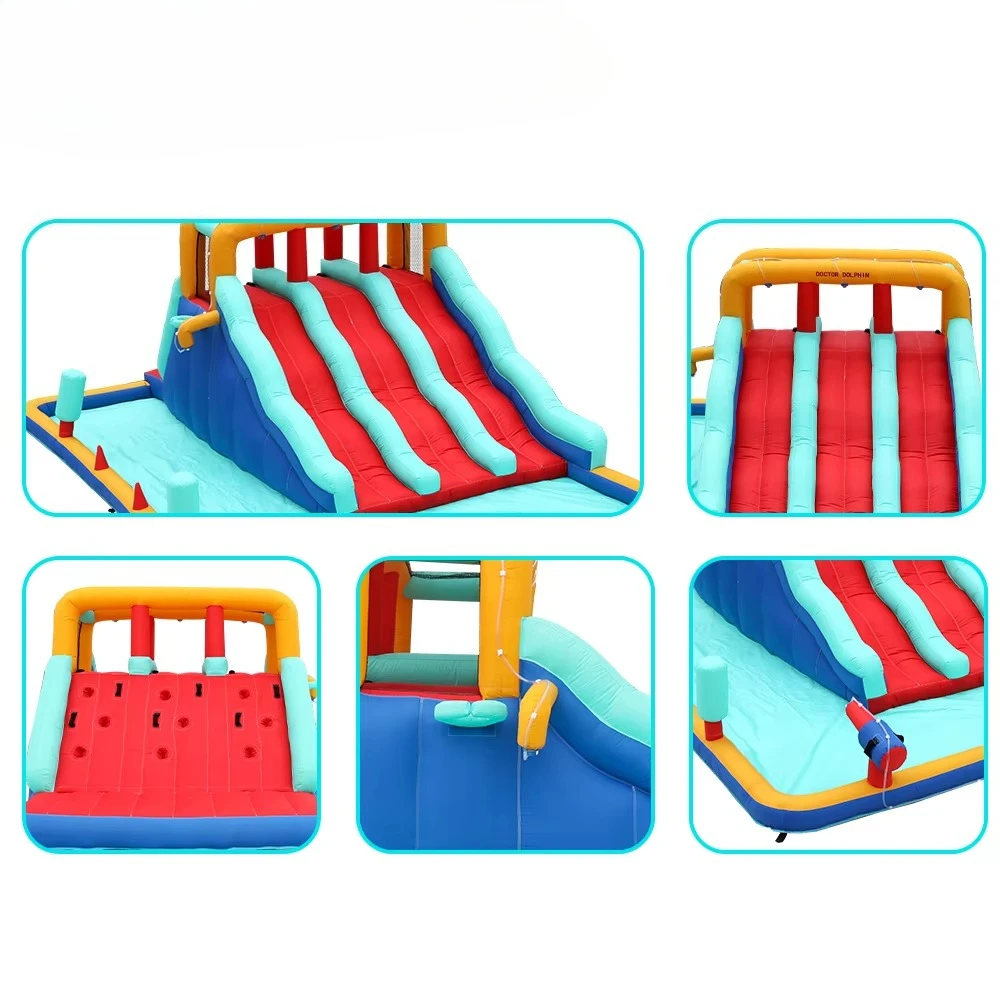 Outdoor Inflatable Bouncy Castle with Slide Kids Playground Jumpers Bouncer Combo Inflatable Bounce House with Slide