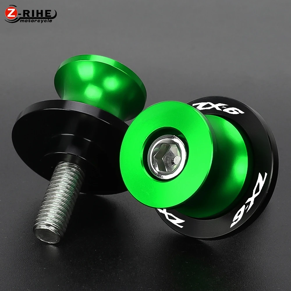FOR KAWASAKI ZX-6R ZX-6RR 1998-2012 2011 2010 2009 Motorcycle CNC Aluminium Swingarm Spools Slider Stand Screws Accessories 8MM