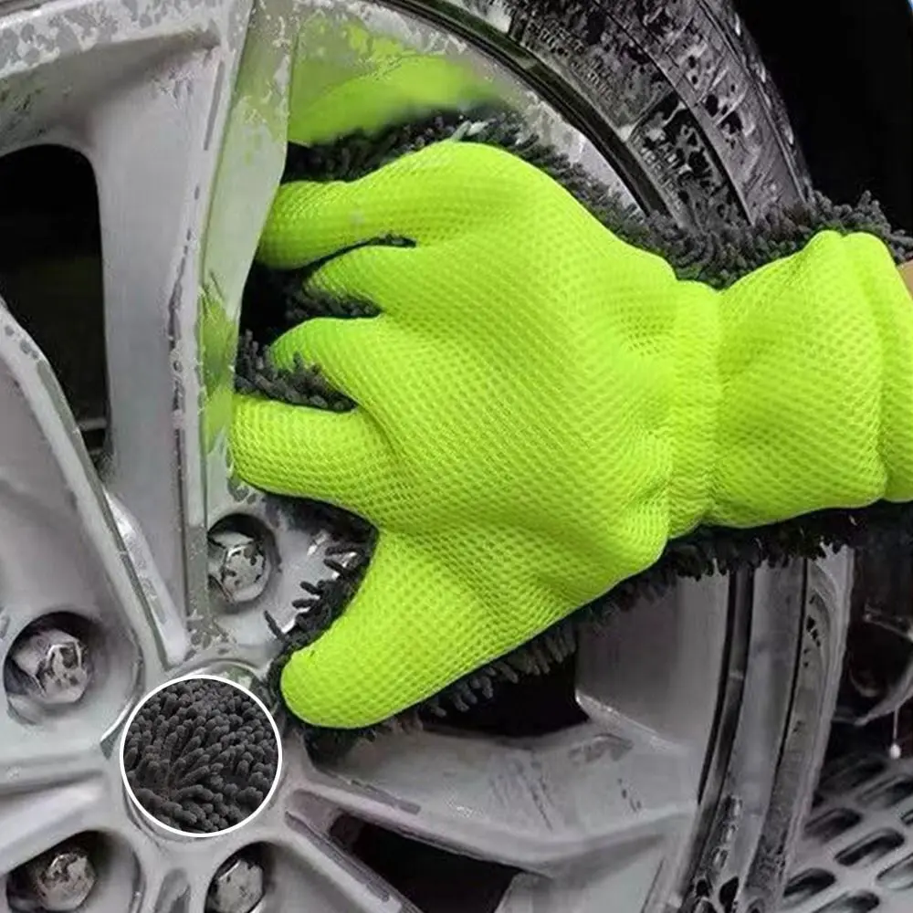 

Двусторонняя щетка для чистки автомобиля, длинные плюшевые перчатки из микрофибры премиум-класса, перчатки для мытья автомобиля с 5 пальцами, защита от царапин, Стайлинг автомобиля