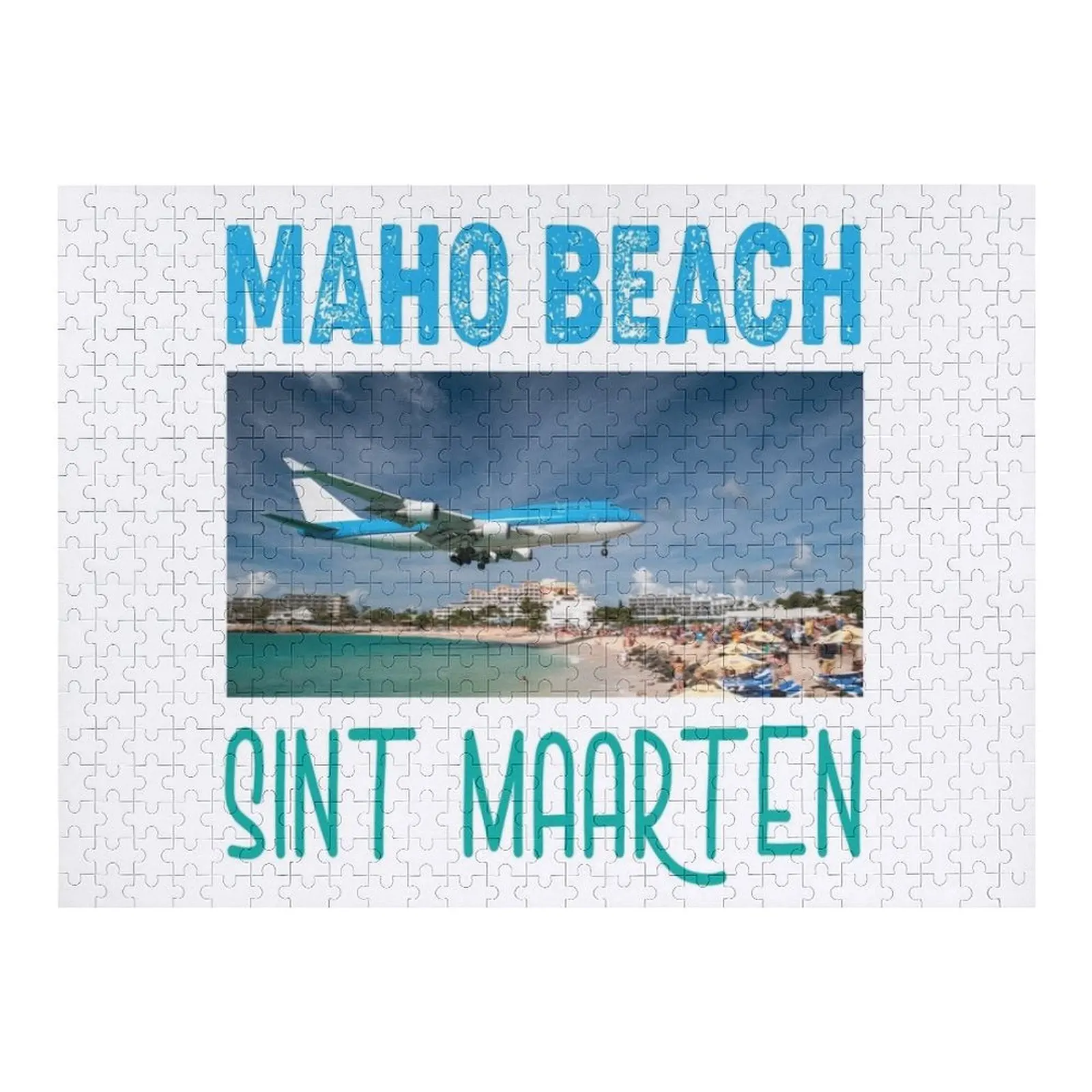 

Maho beach, Sint Maarten Jigsaw Puzzle Customized Picture Wooden Name Puzzle