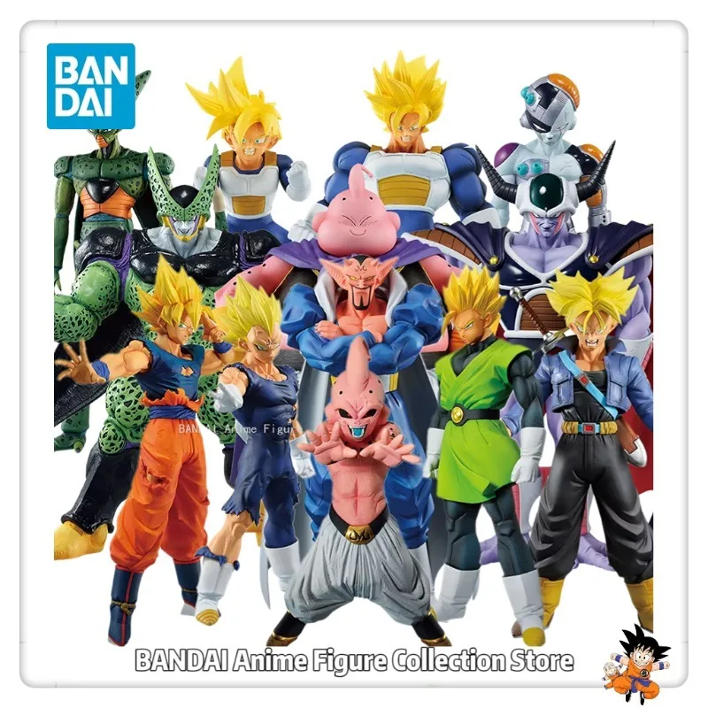 In Stock Bandai Original Ichiban Kuji Dragon Ball Freeza Cold Cell Trunks Great Saiyaman Dabura Action Figure Toys Gift Model